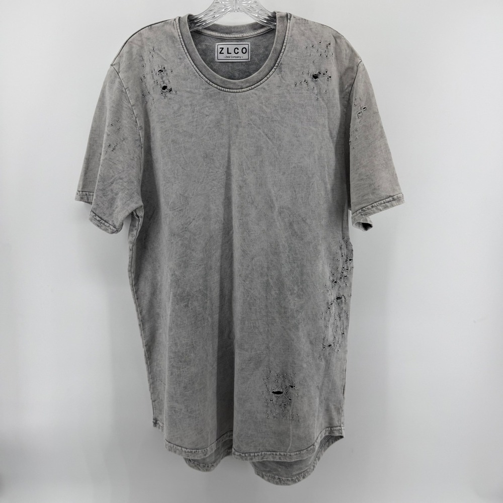 Women's Grey Acid Wash T-shirt Dress Large Short Sleeve Streetwear Grunge Urban - Picture 7 of 7
